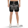 All Seeing Eye Black And Silver Print Men's Gym Shorts-grizzshop