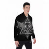 All Seeing Eye Black And Silver Print Men's Long Sleeve Shirts-grizzshop