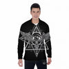 All Seeing Eye Black And Silver Print Men's Long Sleeve Shirts-grizzshop