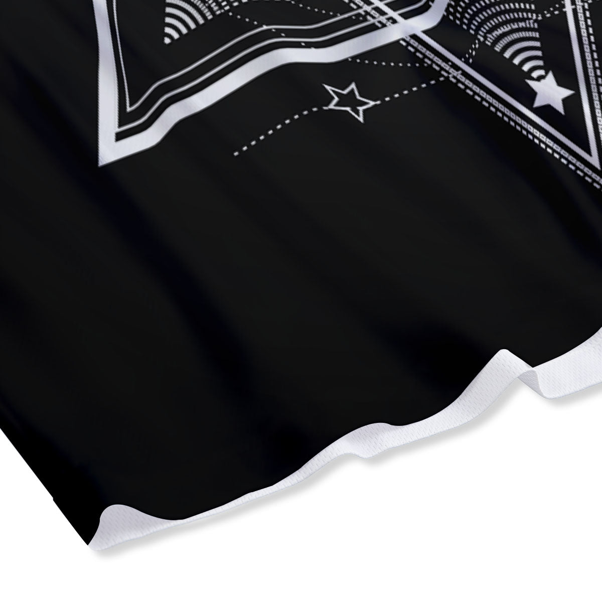 All Seeing Eye Black And Silver Print Mesh Shorts