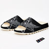 All Seeing Eye Black And Silver Print Sandals-grizzshop