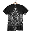 All Seeing Eye Black And Silver Print T-Shirt-grizzshop