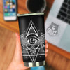 All Seeing Eye Black And Silver Print Tumbler-grizzshop