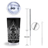 All Seeing Eye Black And Silver Print Tumbler-grizzshop