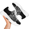 All Seeing Eye Black And Silver Print White Chunky Shoes-grizzshop