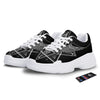 All Seeing Eye Black And Silver Print White Chunky Shoes-grizzshop
