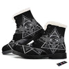 All Seeing Eye Black And Silver Print Winter Boots-grizzshop