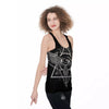 All Seeing Eye Black And Silver Print Women's Racerback Tank Top-grizzshop