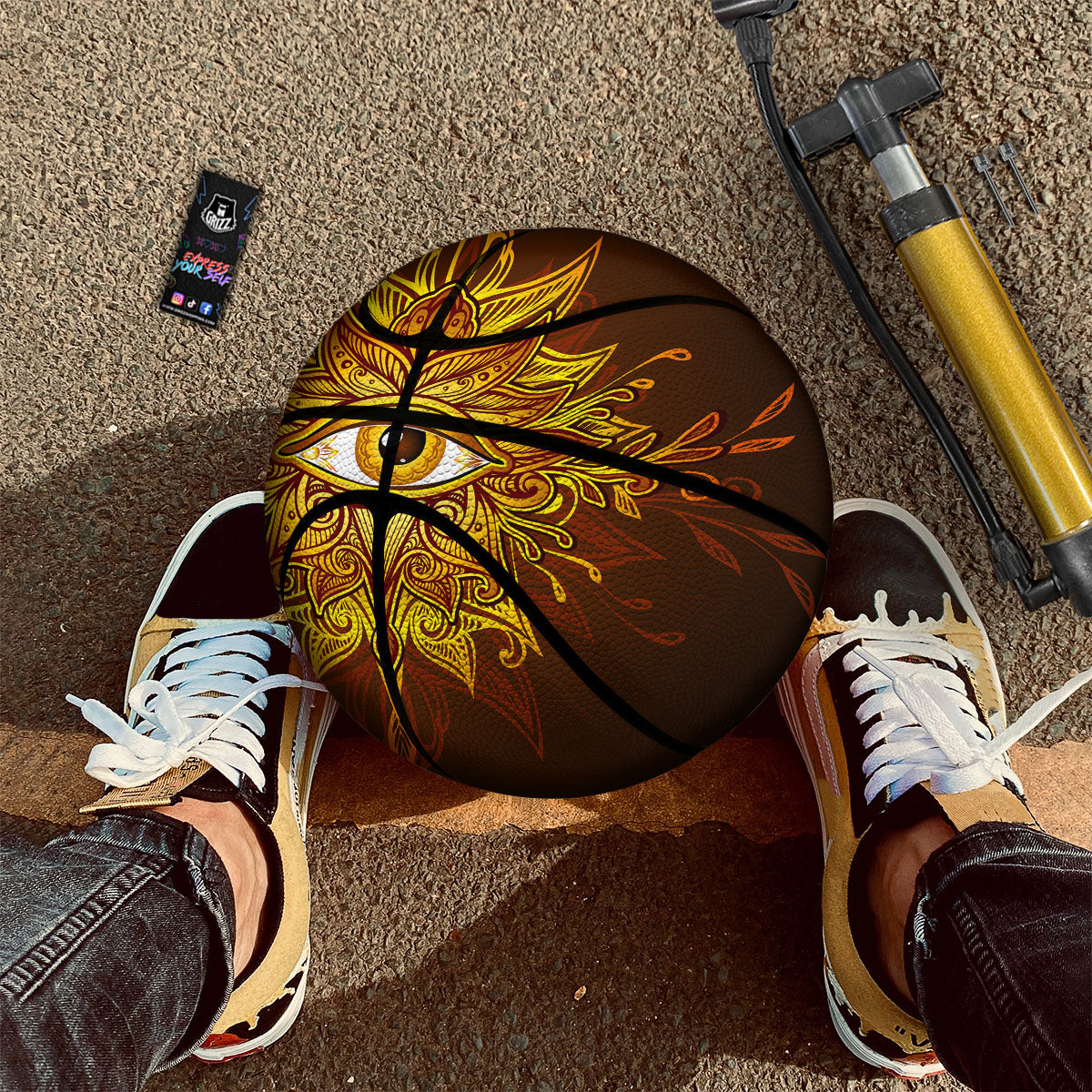 All Seeing Eye Gold Print Basketball-grizzshop