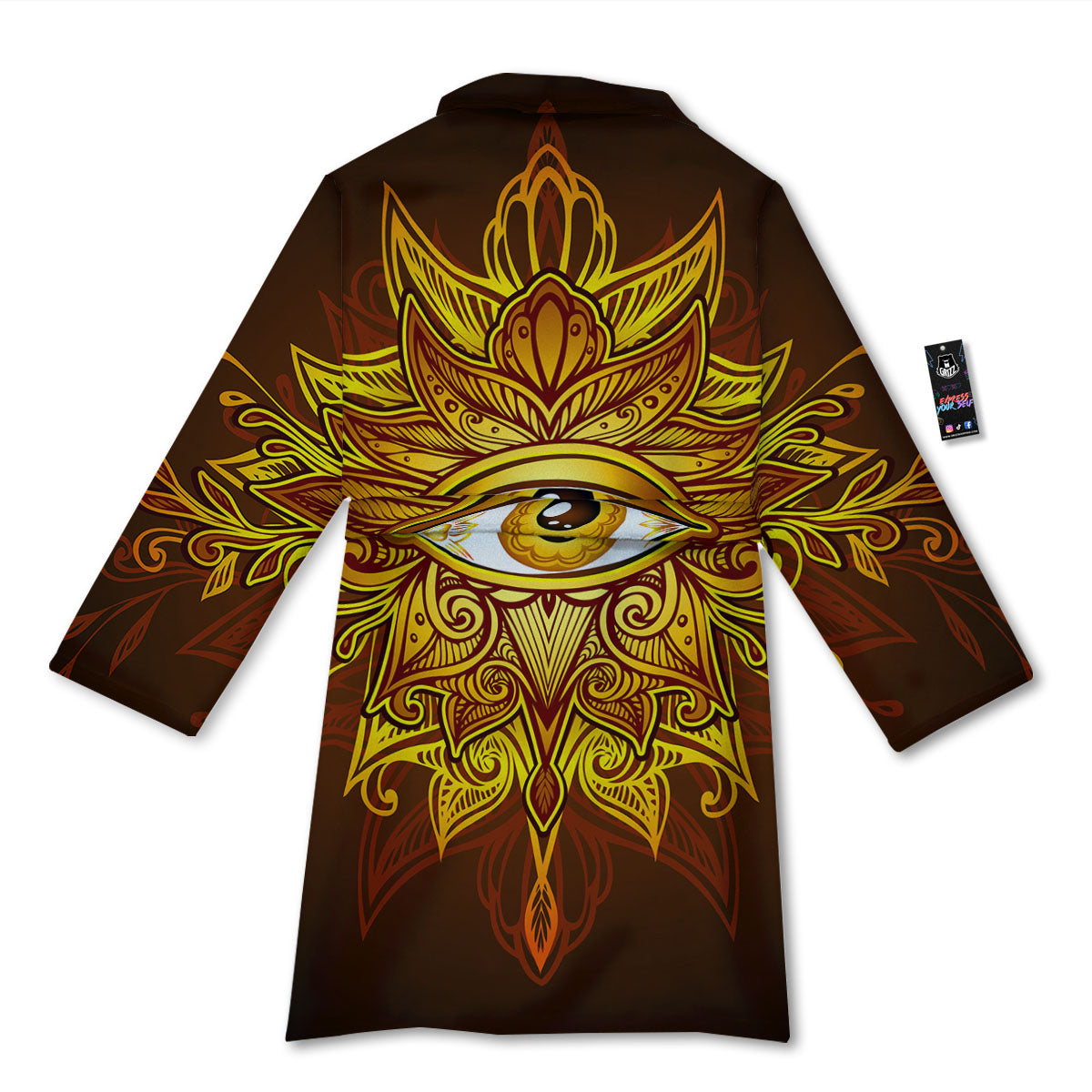 All Seeing Eye Gold Print Bathrobe-grizzshop