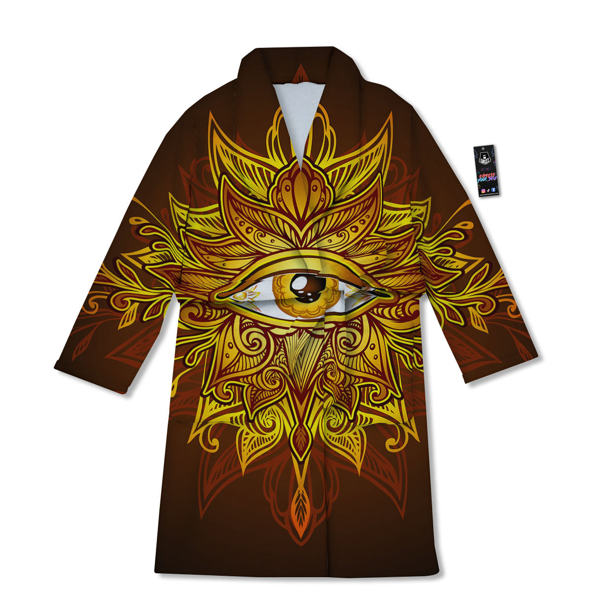 All Seeing Eye Gold Print Bathrobe-grizzshop
