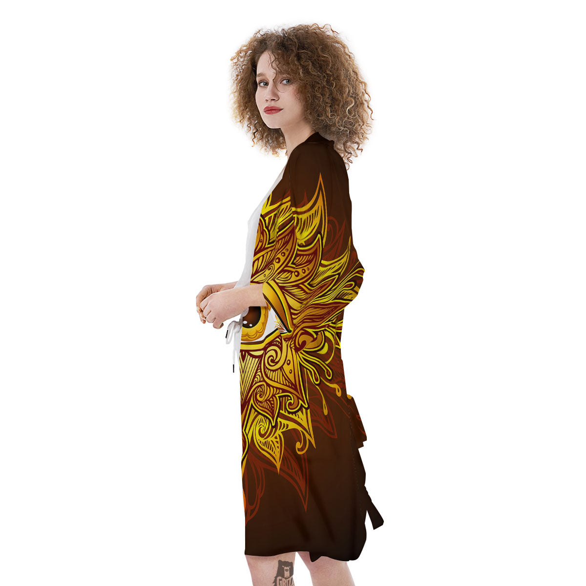 All Seeing Eye Gold Print Kimono-grizzshop