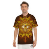 All Seeing Eye Gold Print Men's Golf Shirts-grizzshop