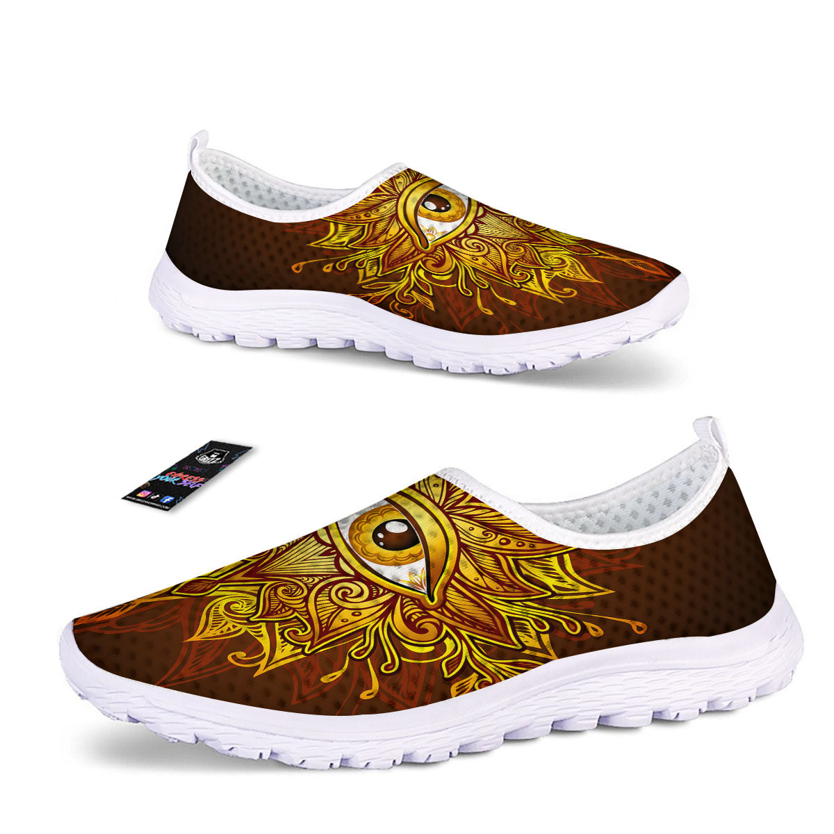 All Seeing Eye Gold Print Nurse Shoes-grizzshop