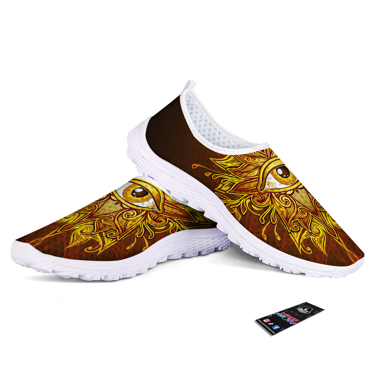 All Seeing Eye Gold Print Nurse Shoes-grizzshop