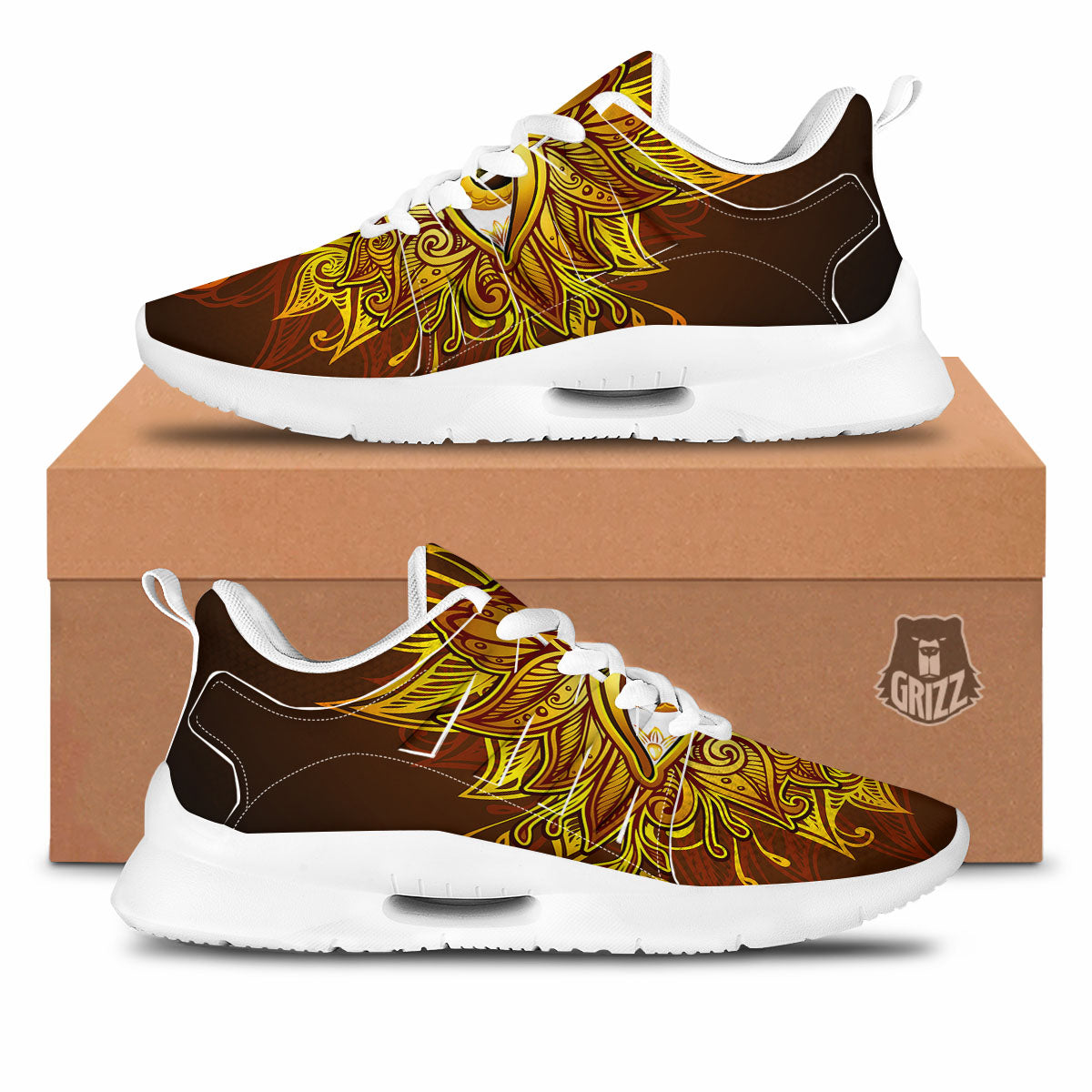 All Seeing Eye Gold Print Tennis Shoes-grizzshop