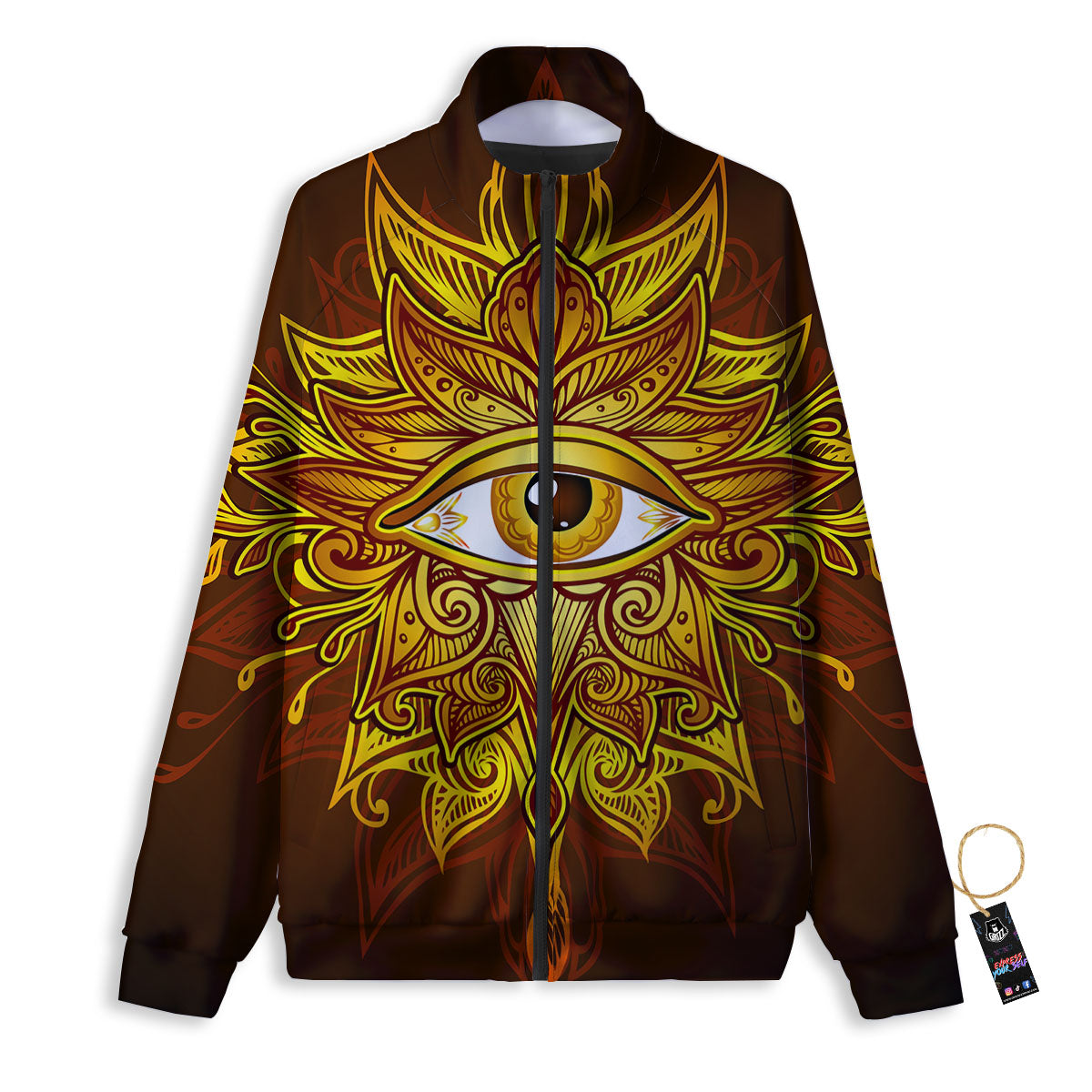All Seeing Eye Gold Print Track Jacket-grizzshop