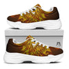 All Seeing Eye Gold Print White Chunky Shoes-grizzshop