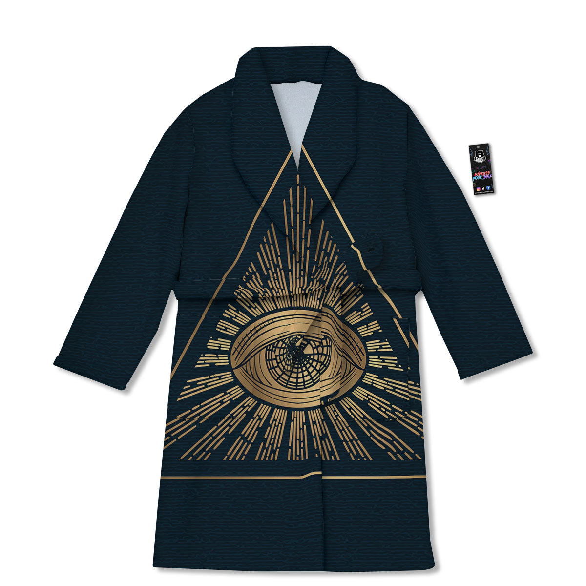 All Seeing Eye Masonic Print Bathrobe-grizzshop
