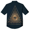 All Seeing Eye Masonic Print Button Up Shirt-grizzshop