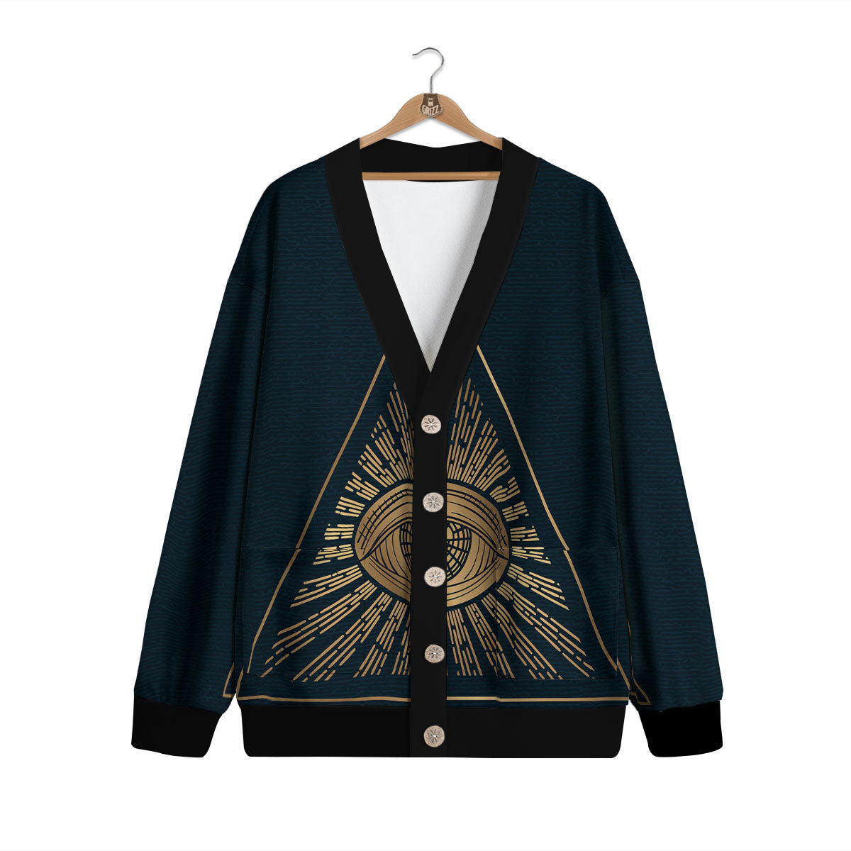 All Seeing Eye Masonic Print Cardigan-grizzshop