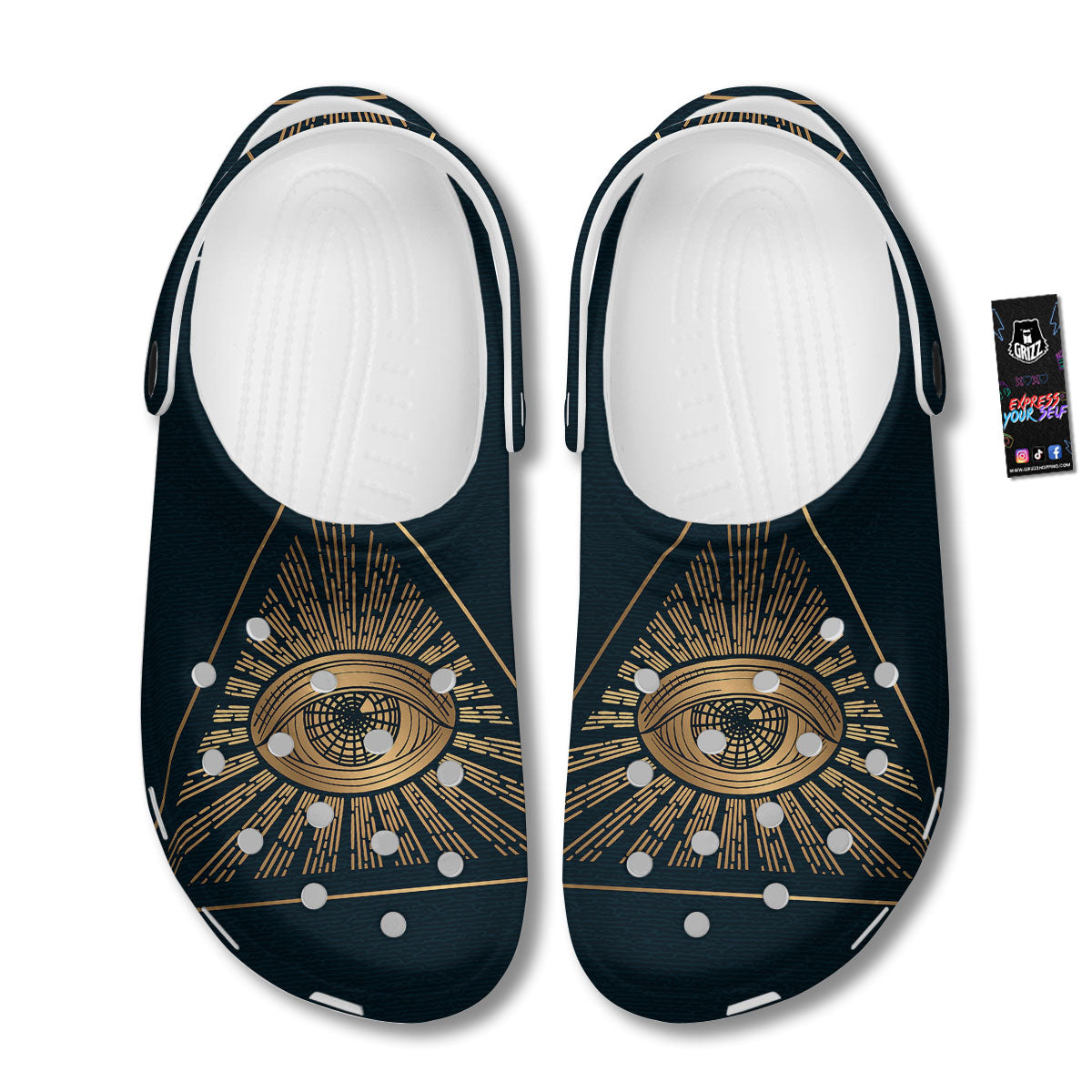 All Seeing Eye Masonic Print Clog-grizzshop