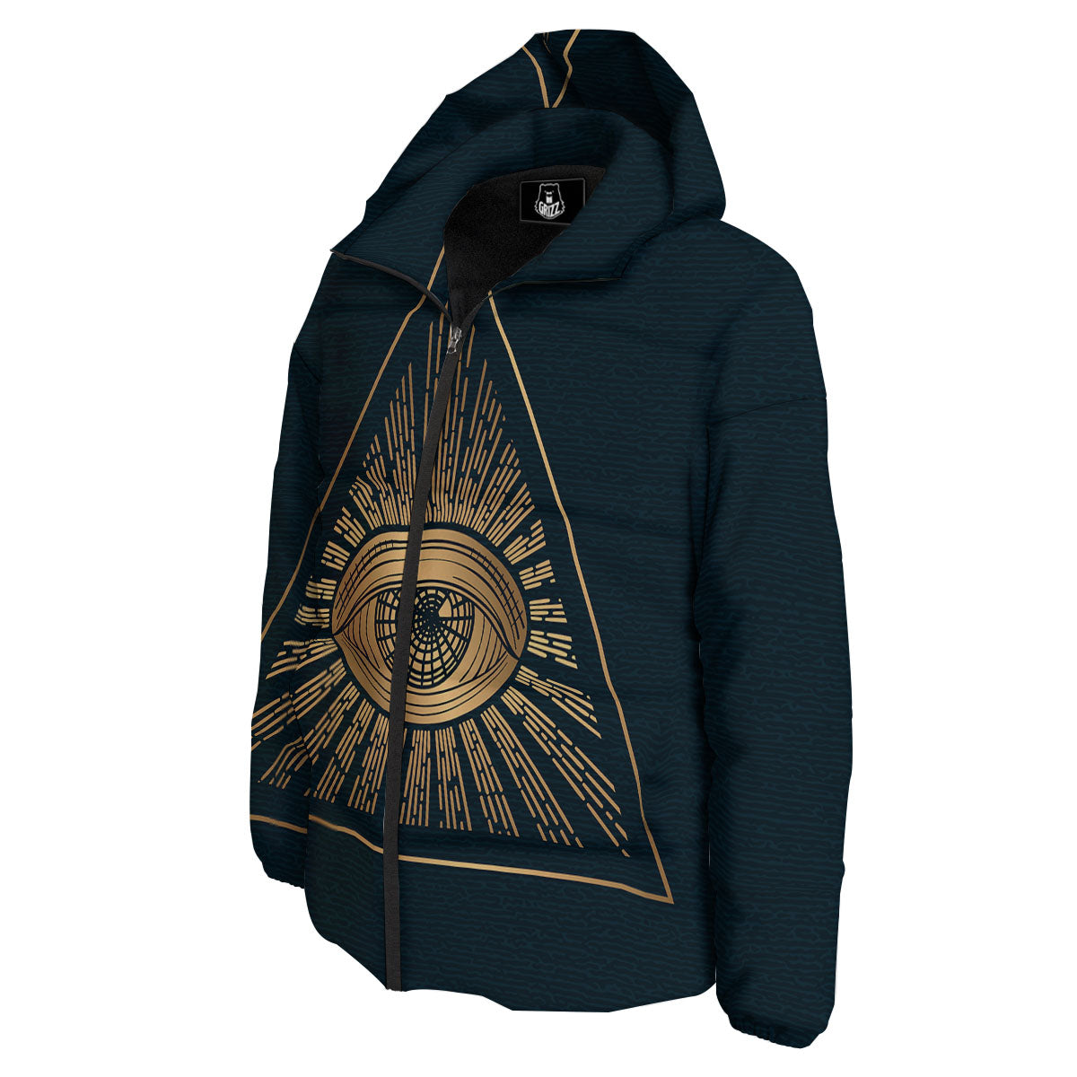 All Seeing Eye Masonic Print Down Jacket-grizzshop