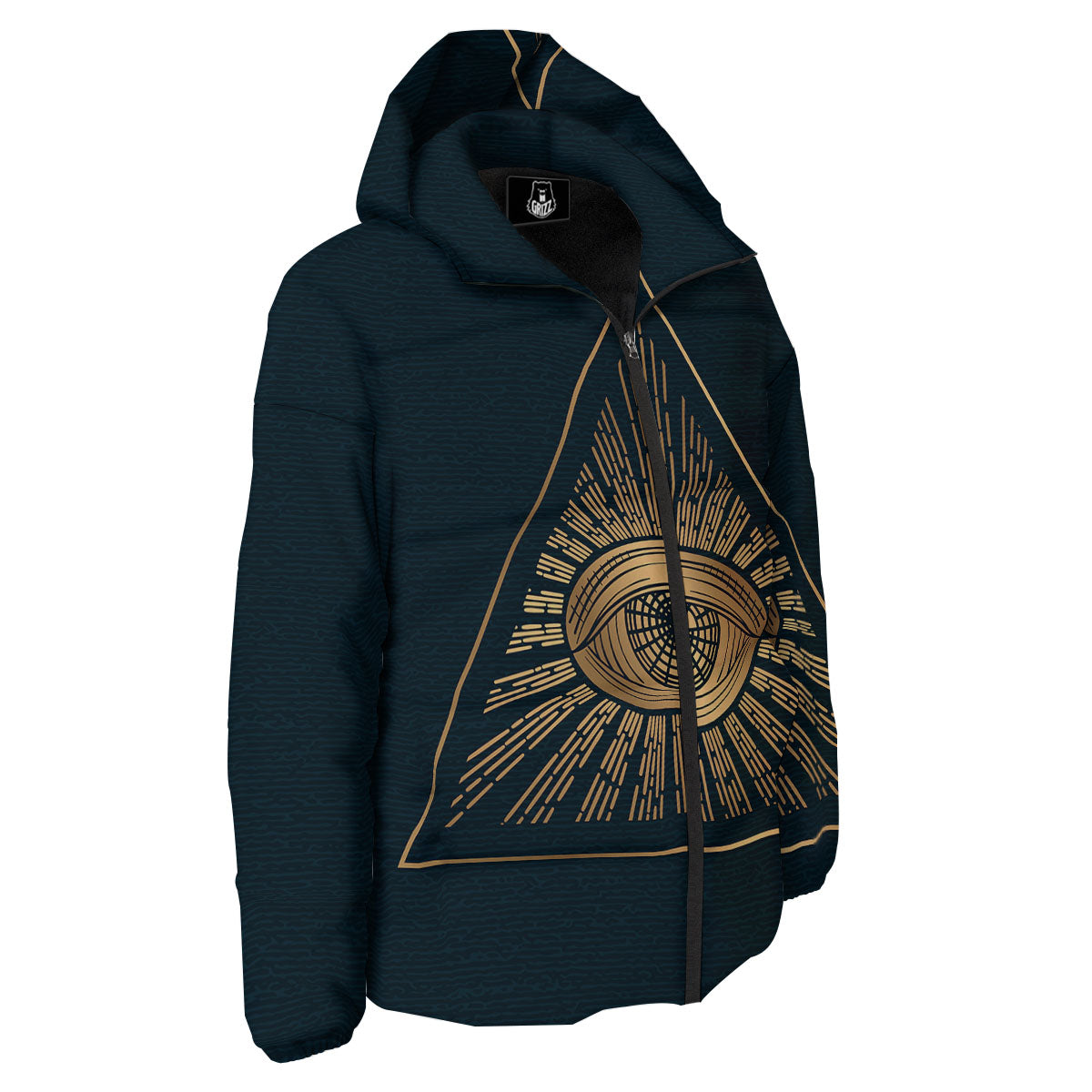 All Seeing Eye Masonic Print Down Jacket-grizzshop
