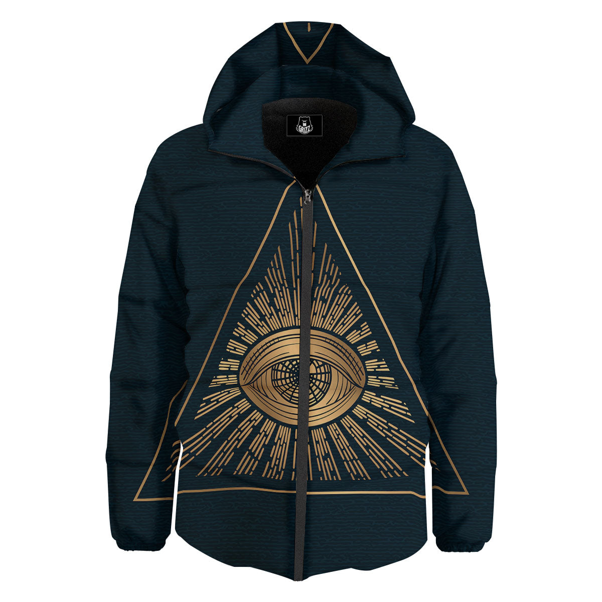 All Seeing Eye Masonic Print Down Jacket-grizzshop