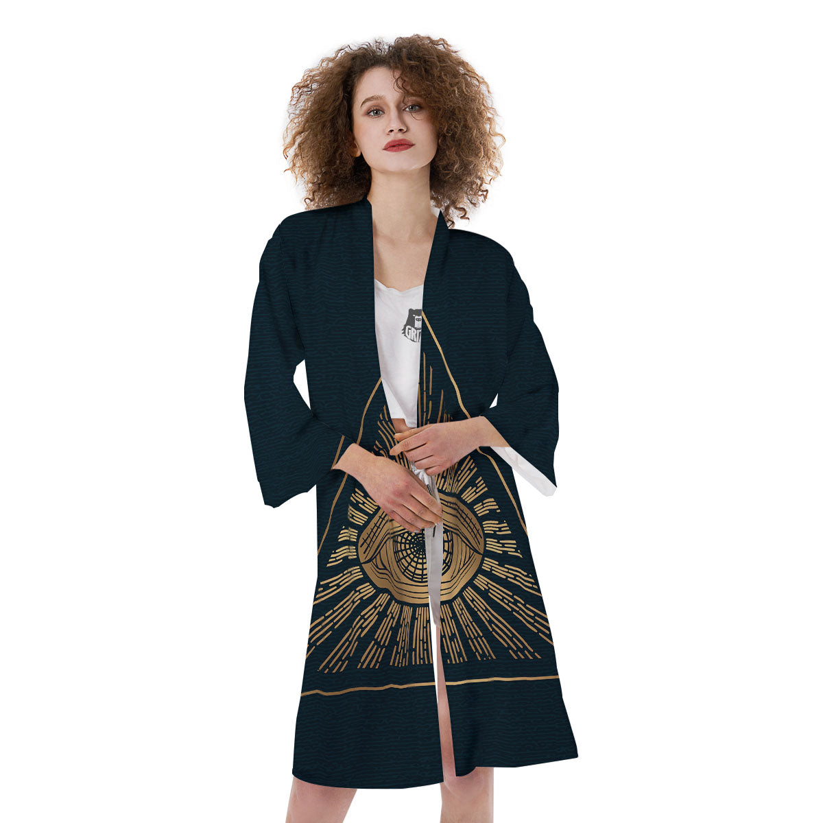 All Seeing Eye Masonic Print Kimono-grizzshop