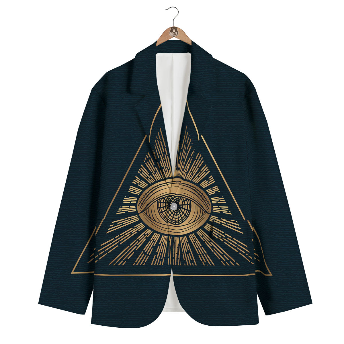 All Seeing Eye Masonic Print Men's Blazer-grizzshop