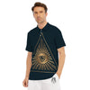 All Seeing Eye Masonic Print Men's Golf Shirts-grizzshop