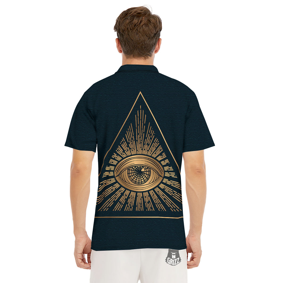 All Seeing Eye Masonic Print Men's Golf Shirts-grizzshop