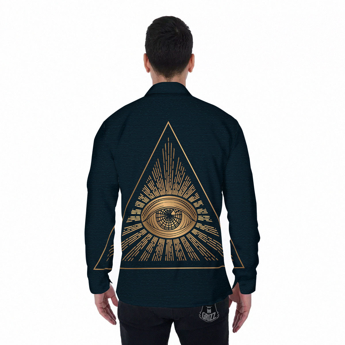 All Seeing Eye Masonic Print Men's Long Sleeve Shirts-grizzshop