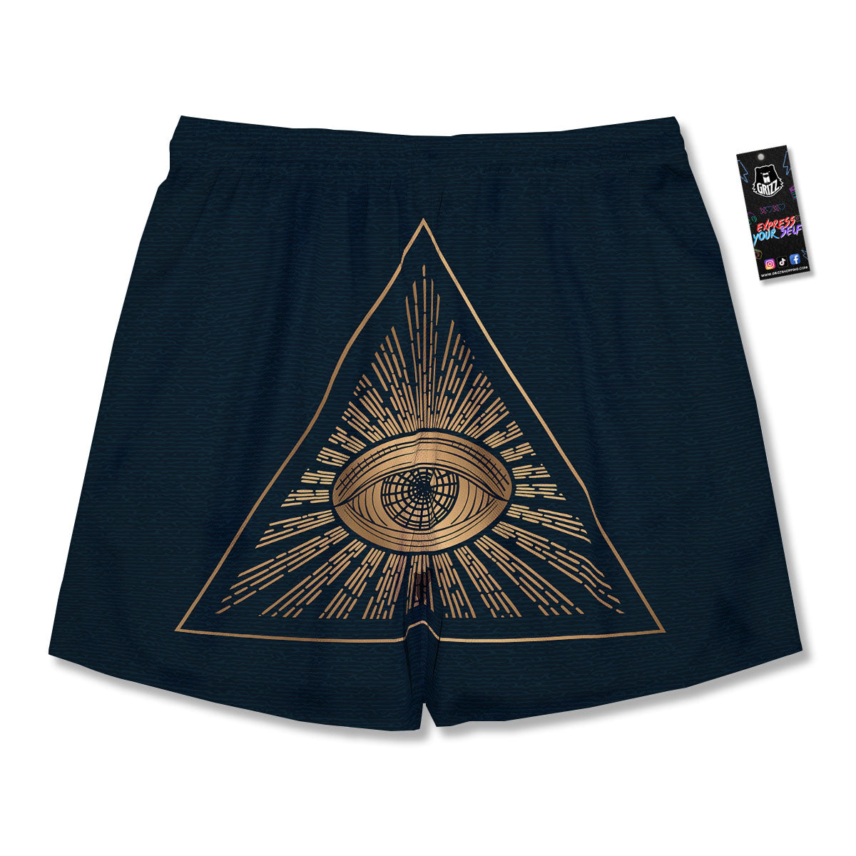 All Seeing Eye Masonic Print Men's Running Shorts-grizzshop