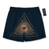 All Seeing Eye Masonic Print Men's Running Shorts-grizzshop