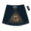 All Seeing Eye Masonic Print Men's Running Shorts-grizzshop