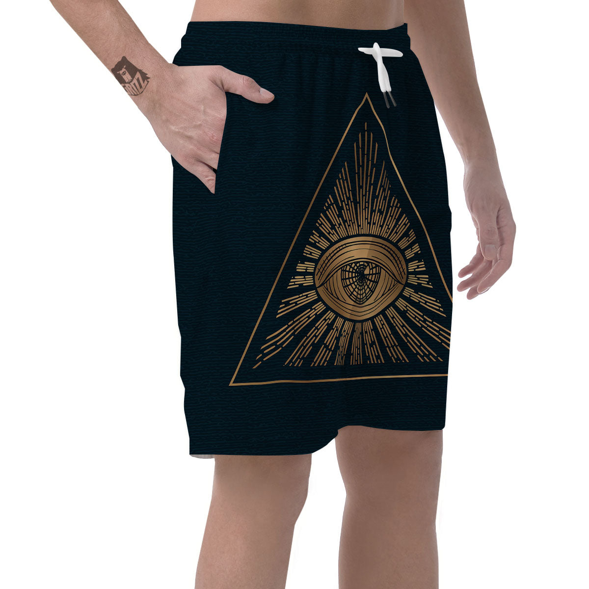 All Seeing Eye Masonic Print Men's Shorts-grizzshop