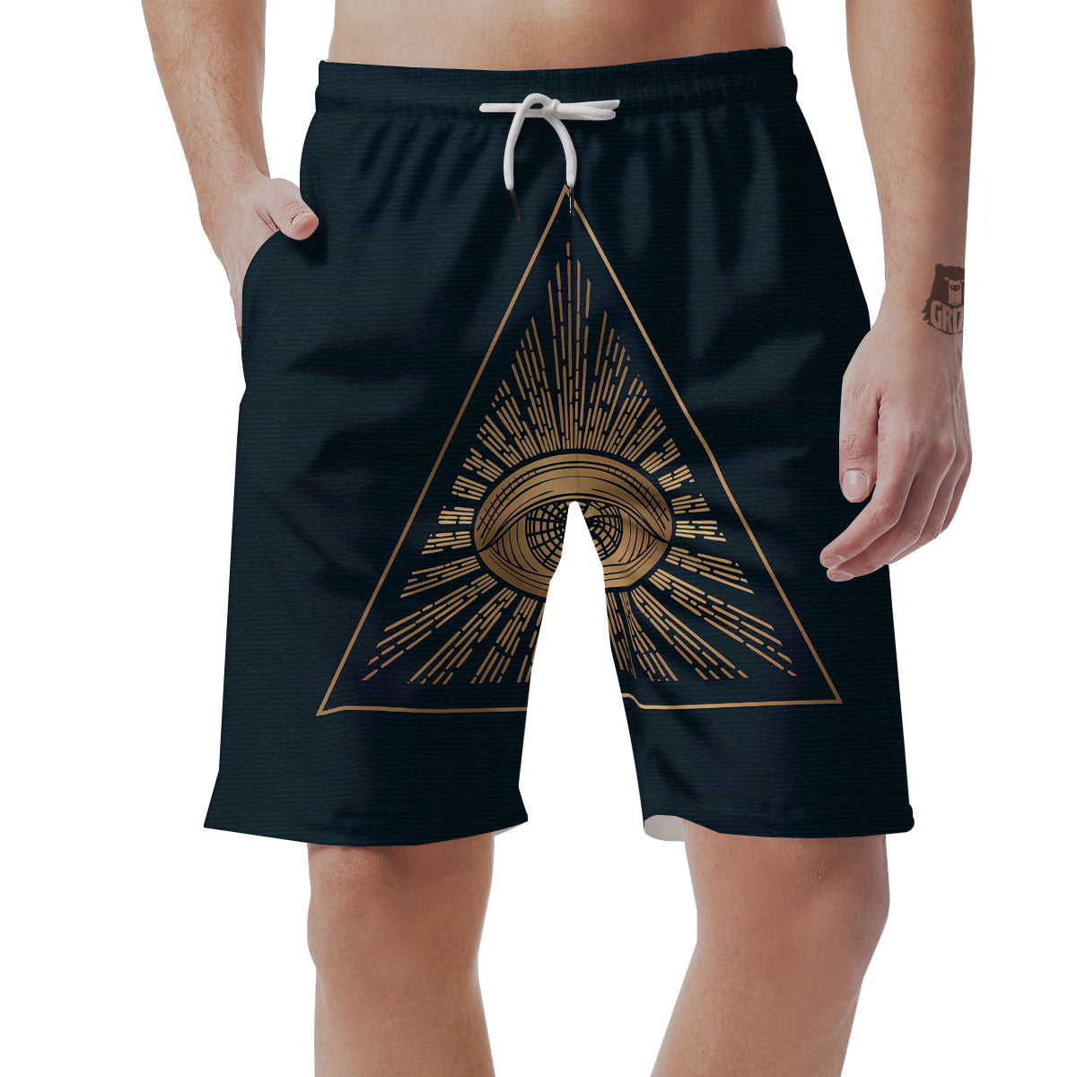 All Seeing Eye Masonic Print Men's Shorts-grizzshop