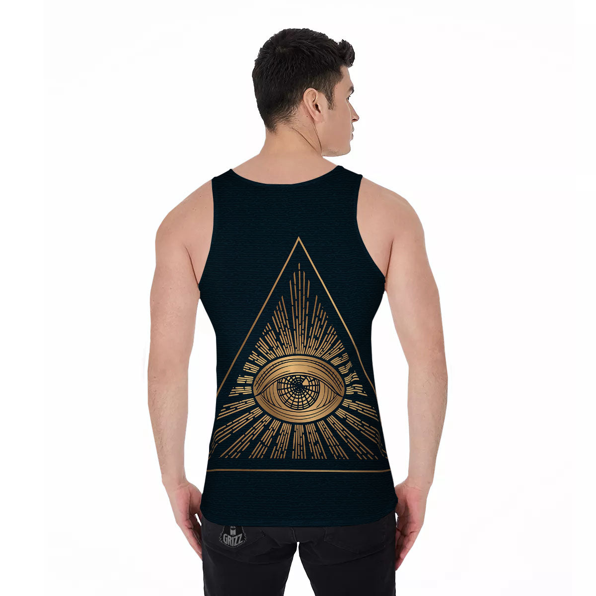 All Seeing Eye Masonic Print Men's Tank Top-grizzshop