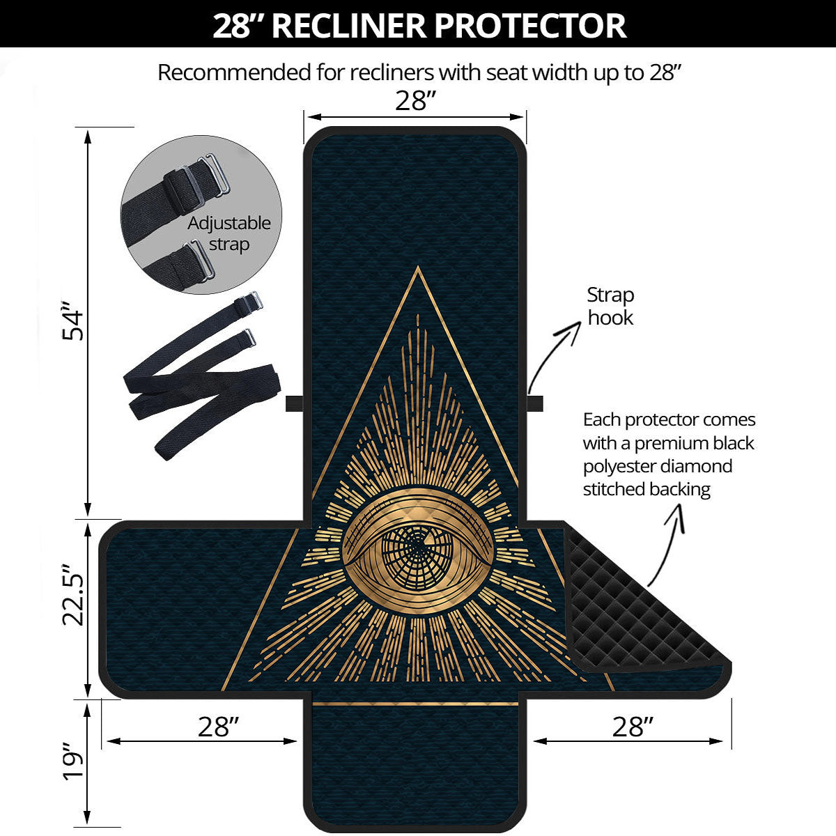 All Seeing Eye Masonic Print Recliner Protector-grizzshop