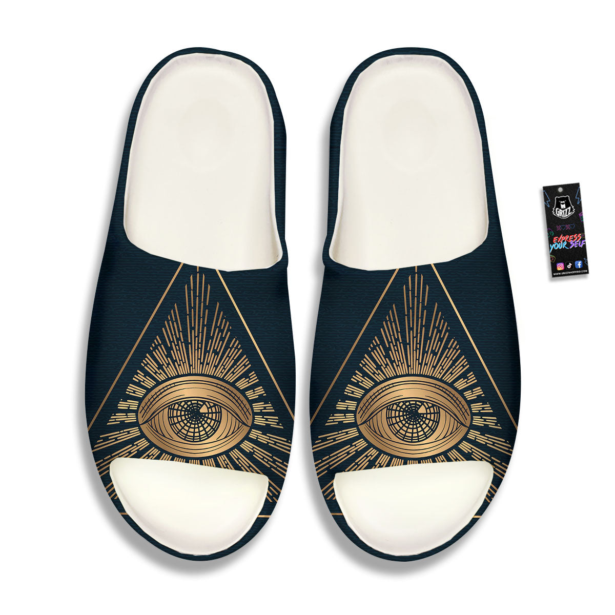 All Seeing Eye Masonic Print Sandals-grizzshop