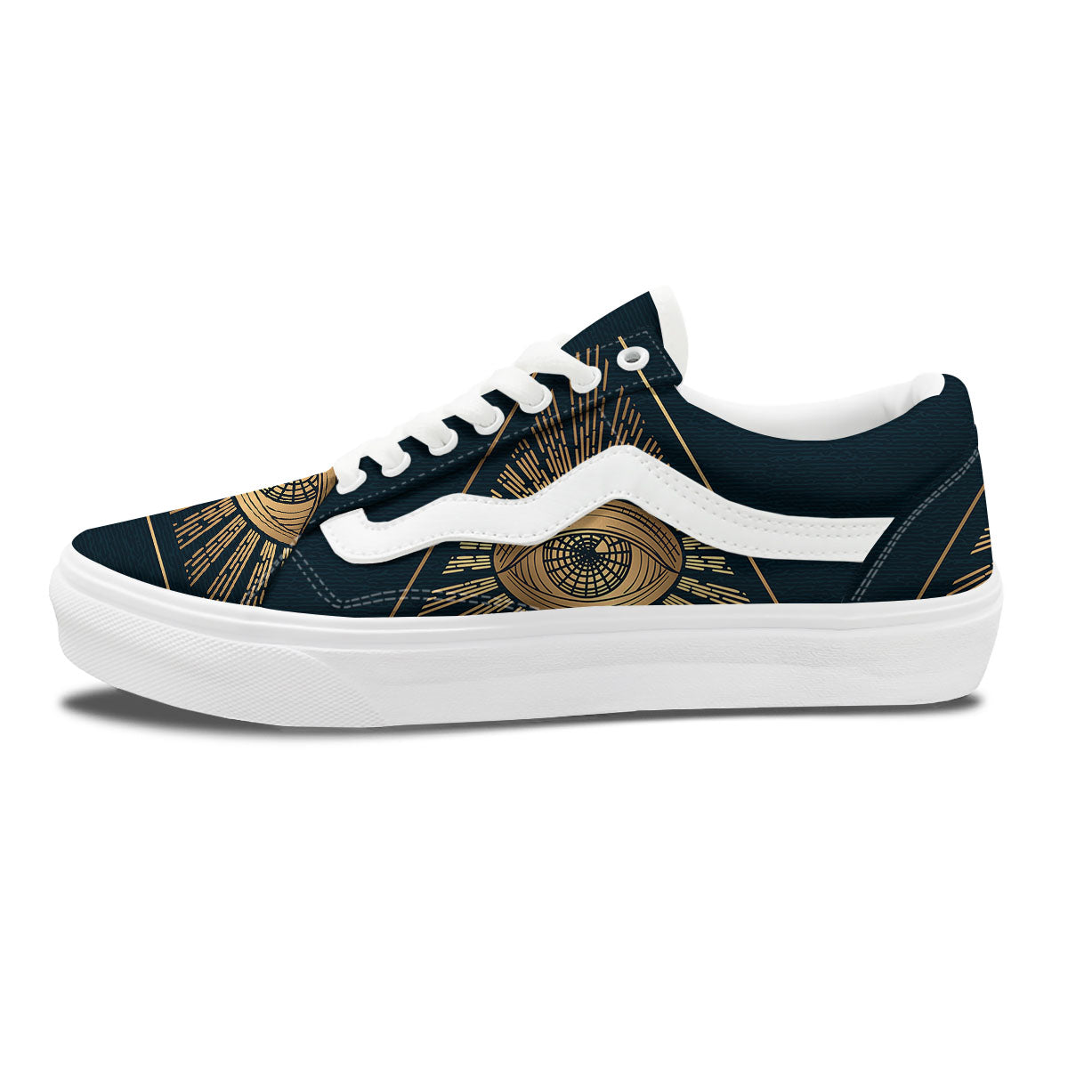 All Seeing Eye Masonic Print Skate Shoes-grizzshop