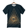 All Seeing Eye Masonic Print T-Shirt-grizzshop