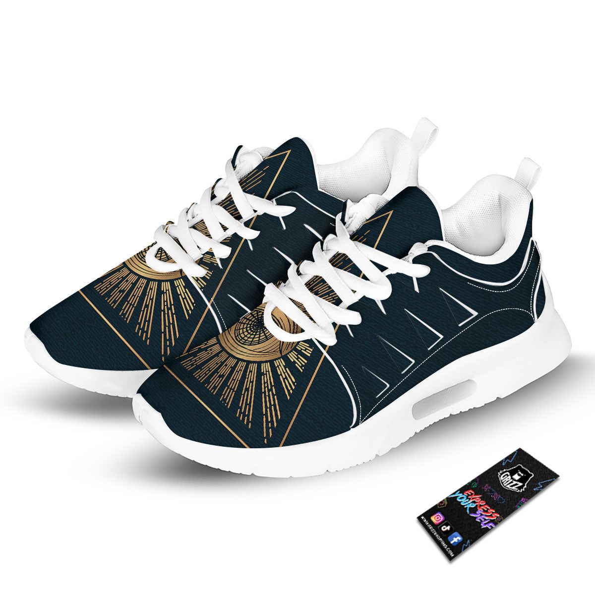 All Seeing Eye Masonic Print Tennis Shoes-grizzshop