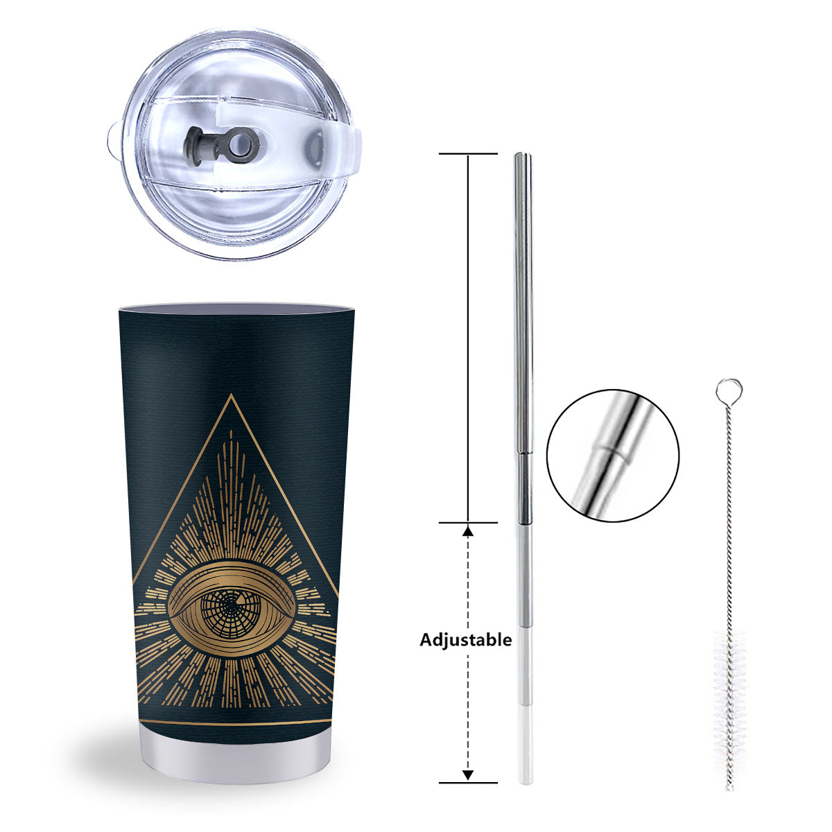 All Seeing Eye Masonic Print Tumbler-grizzshop