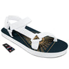 All Seeing Eye Masonic Print White Open Toe Sandals-grizzshop