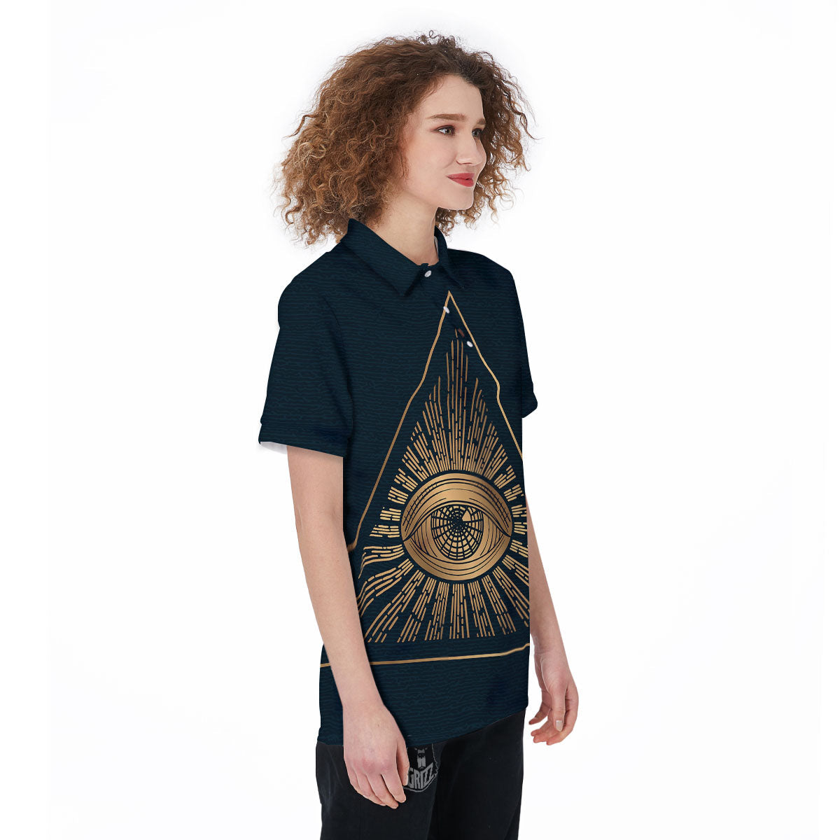 All Seeing Eye Masonic Print Women's Golf Shirts-grizzshop