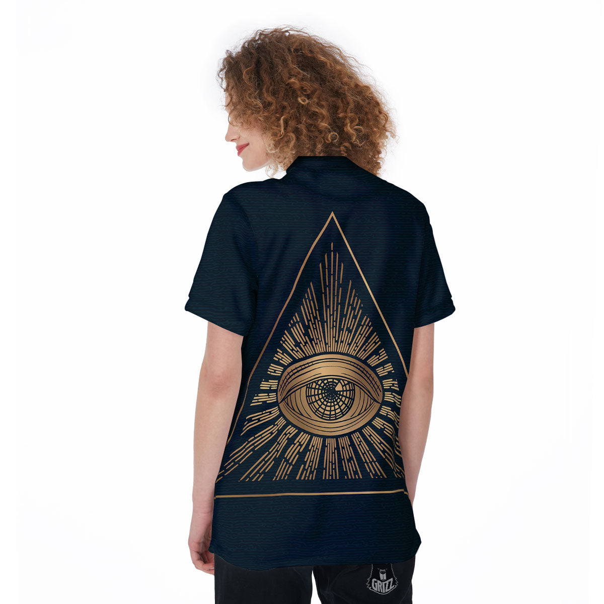 All Seeing Eye Masonic Print Women's Golf Shirts-grizzshop