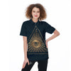 All Seeing Eye Masonic Print Women's Golf Shirts-grizzshop